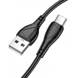 CABLU alimentare si date Borofone "BX121", Charging Data Cable pt. smartphone, USB la USB Type-C, 3A, 1m, negru "6941991123061" (timbru verde 0.18 lei)