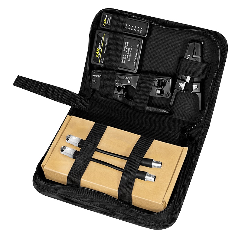 TRUSA scule retelistica, LOGILINK, testare cab, sertiz. mufe, deziz. cablu, sertiz. cab,taiere cablu. 4 prod.:tester cab,cleste sertiz. mufe,unealta punch down,cleste dez. cab, Cat.6A/7, "WZ0070"