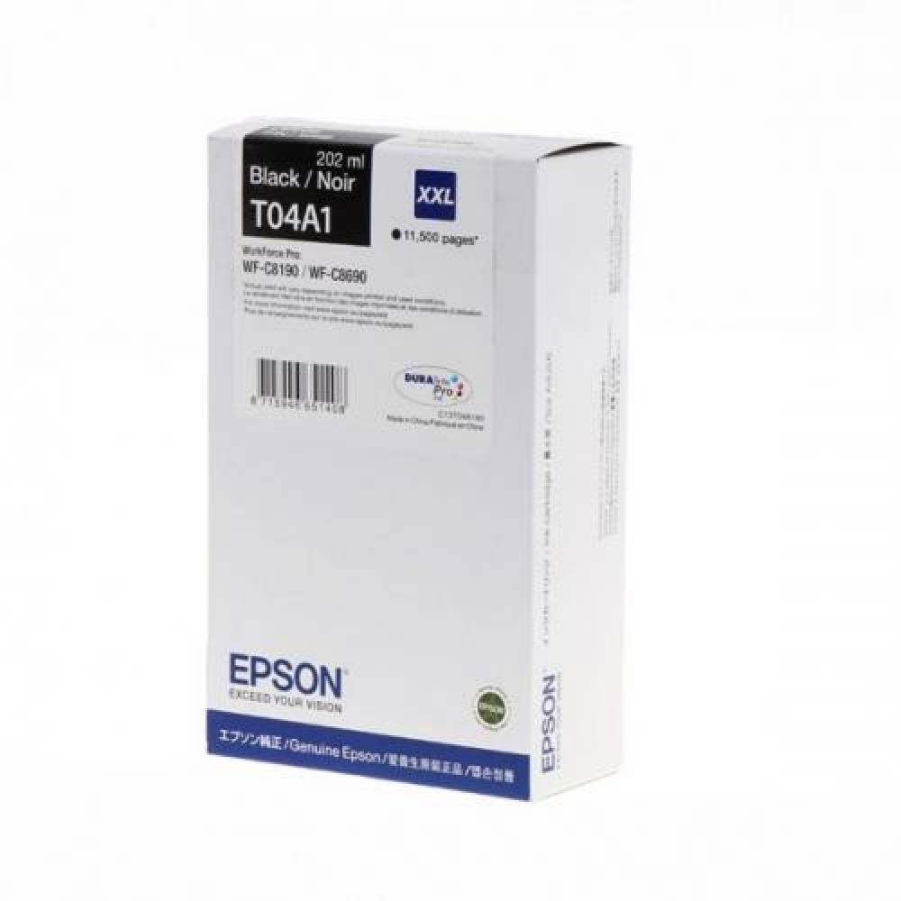 Cartus Cerneala Original Epson Black, T04A140, pentru WorkForce WF-C8190|WF-C8690, 11.5k, incl.TV 1.2incl.TV, "C13T04A140"