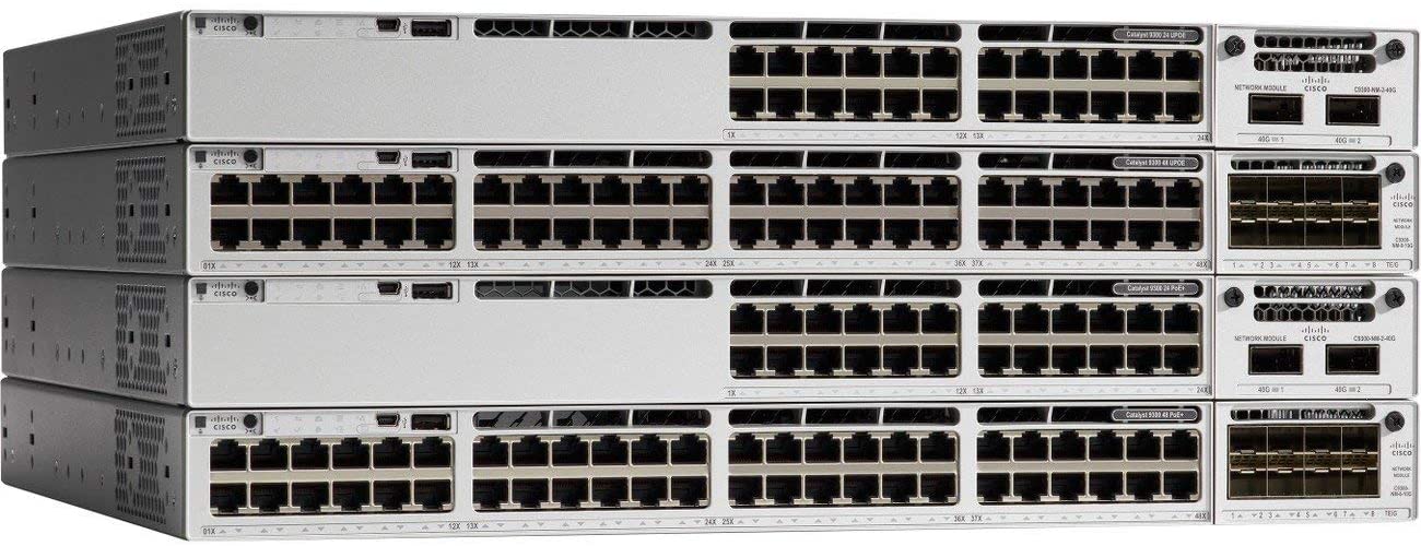 SWITCH CISCO, Catalyst 9300-24T-A, porturi Gigabit x 24, managed, rackabil da, carcasa metalica, "C9300-24T-A" (timbru verde 2 lei)