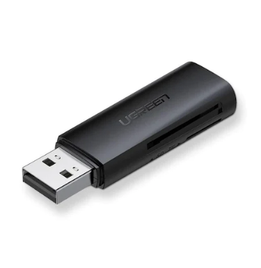 CARD READER extern Ugreen, "CM264" interfata USB 3.0, citeste/scrie: SD, microSD viteza pana la 480Mbps, suporta carduri maxim 512 GB, plastic, black "60722" (timbru verde 0.03 lei) - 6957303867226