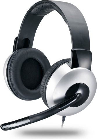 CASTI Genius, "HS-05A", cu fir, gaming, utilizare multimedia, microfon pe brat, conectare prin Jack 3.5 mm x 2, negru / argintiu, "31710011100", (timbru verde 0.8 lei)