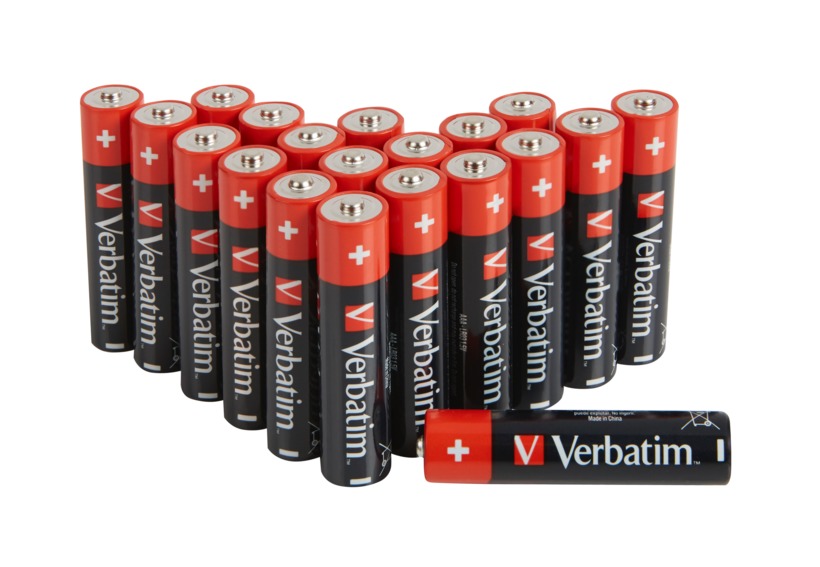 BATERIE VERBATIM AAA (R3), 1.5V alcalina, 20 buc., "49876" (timbru verde 0.4 lei)