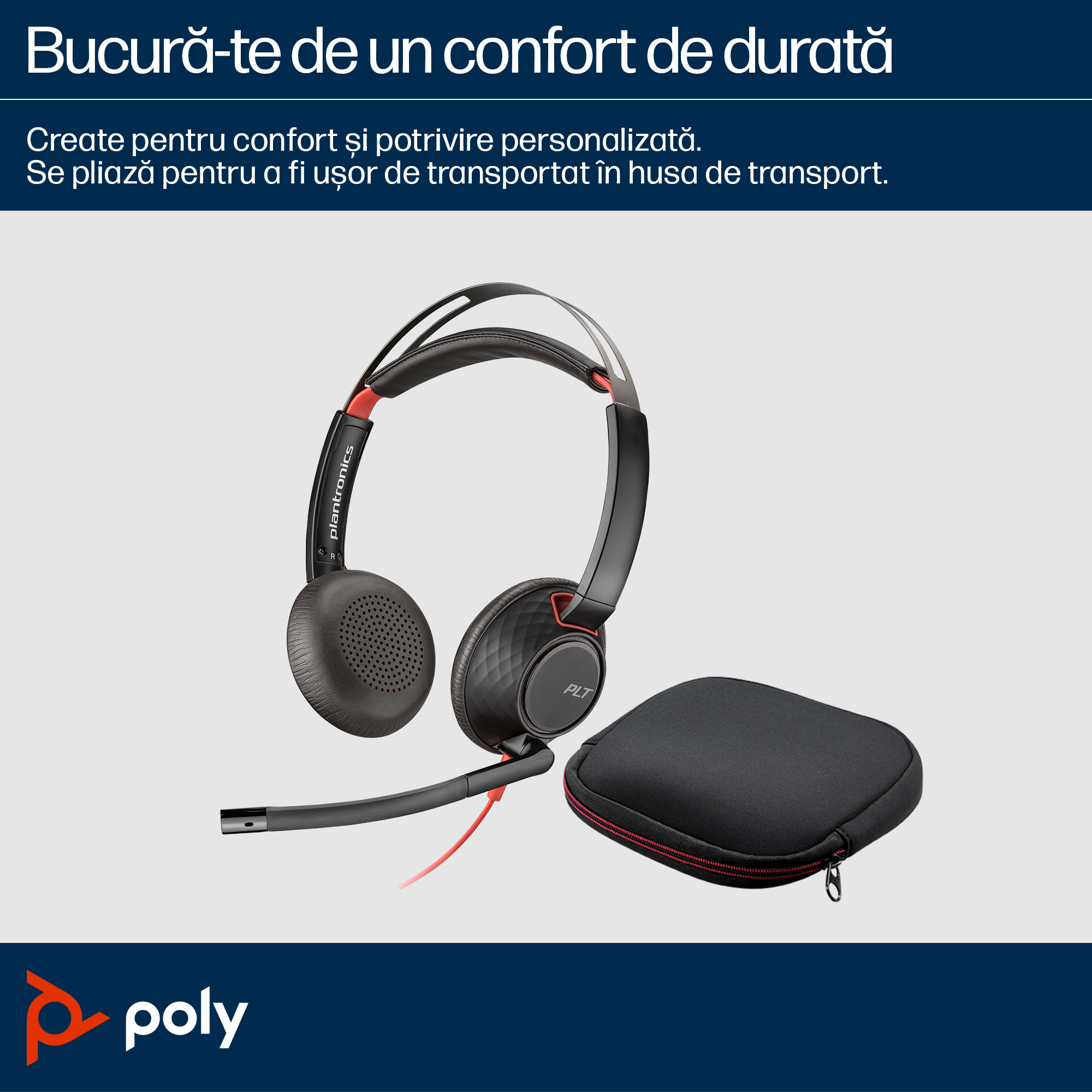 Poly BW 5220 USB-C HS +3.5mmP +USB-C/A"8X231AA" - imagine 5