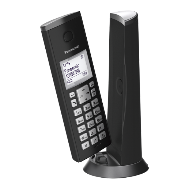 Telefon DECT, alb, 1.5" LCD, 40 Polyphonic Ringer Melodies, Nuisance Call Block (Up to 30 entries), Do Not Disturb Mode, "KX-TGK210FXB" (timbru verde 0.8 lei)