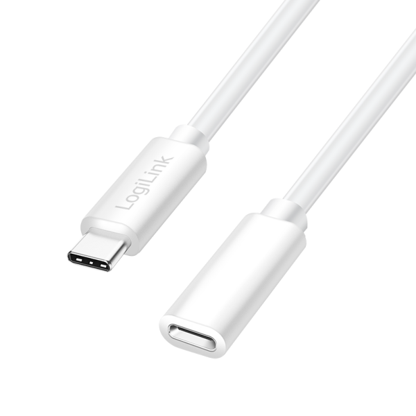 CABLU alimentare si date LOGILINK, pt. smartphone, USB 2.0, USB Type-C (T) la USB Type-C (M), 3m, PD 60W, 2 x ecranat, plastic, alb, "CU0222" (timbru verde 0.08 lei)