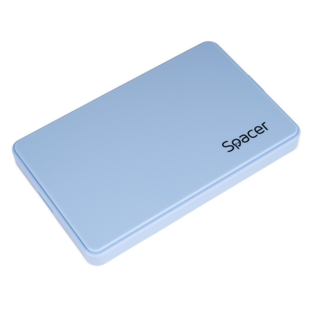 RACK extern SPACER, pt HDD/SSD, 2.5 inch, S-ATA, interfata PC USB 3.0, Husa piele sintetitca, plastic, Bleu, "SPR-25612BL" (timbru verde 0.8 lei)