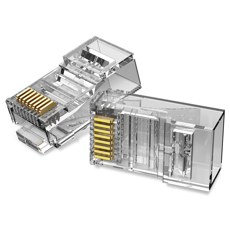 Mufe RJ45 UTP Vention, Cat. 5e, 50 buc per punga, AWG 23-26, conectori auriti, transparent, "IDBR0-50" (timbru verde 0.08 lei) - 6922794744158
