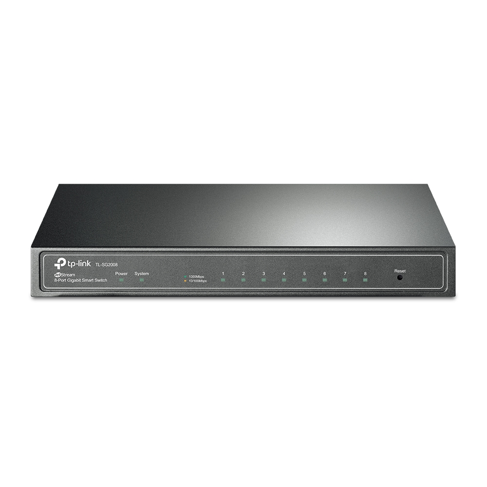 Switch 8-Porturi 10/100/1000Mbps Gigabit Smart Switch, TP-LINK "TL-SG2008" (timbru verde 2 lei)