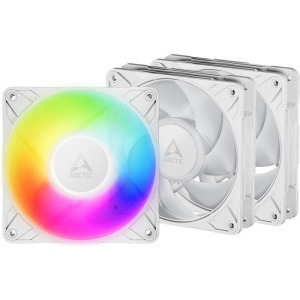Set 3 ventilatoare Arctic "P12 Pro A-RGB (White) - 3 Pack", 120mm, 600 - 3000 RPM, FDB, 77 cfm, 4-Pin Fan Plug + 4-Pin Socket, lungime cablu 400 mm + 80 mm Daisy-Chain, alb, "ACFAN00326A" (timbru verde 0.54lei) - 4895265000683