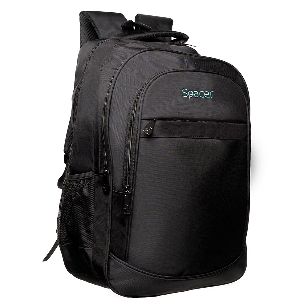RUCSAC SPACER CHICAGO BLACK, pt. notebook de max. 17", 3 compartimente, buzunar frontal, buzunar lateral x 2,2 manere, waterproof, poliester, negru, "Chicago", "SPBP-CHICAGO-BK"