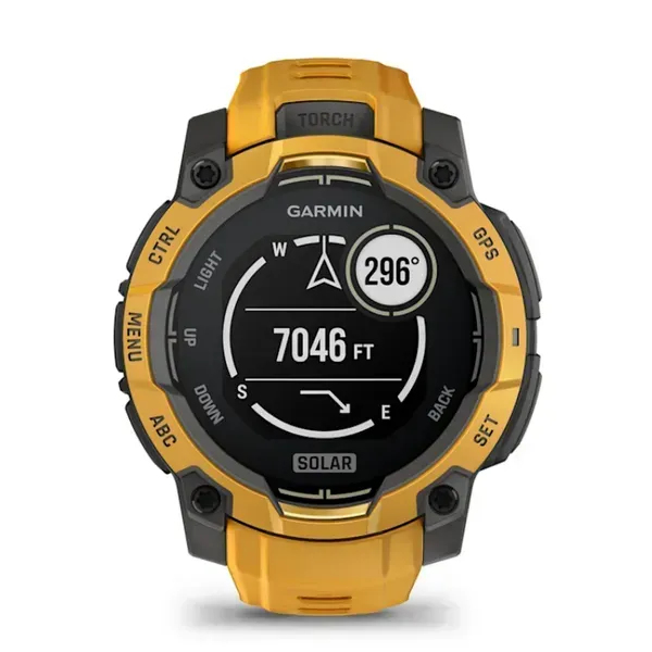 Smartwatch Instinct 3 45 mm, Solar, Sunburst with Sunburst/Grey Band"010-02934-02" - imagine 9