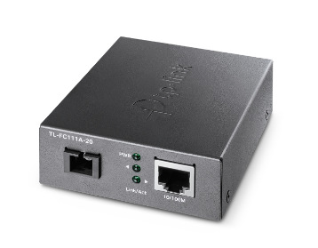 MEDIA CONVERTOR TP-LINK 10/100 Mbps WDM, 1× 100 Mbps SC Fiber Port, 1× 10/100 Mbps RJ45 Port (Auto MDI/MDIX), pana la 20km "TL-FC111A-20" (include timbru verde 1.75 lei)