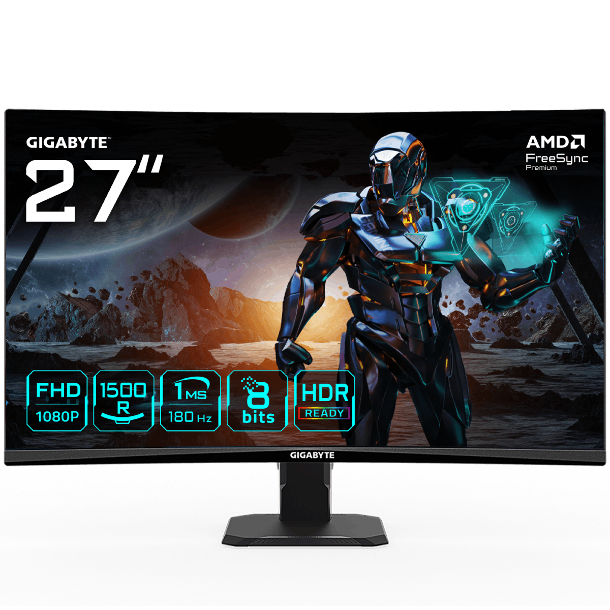 GIGABYTE GS27FC 27" FHD Curved Gaming "GS27FC EK" (timbru verde 7 lei)