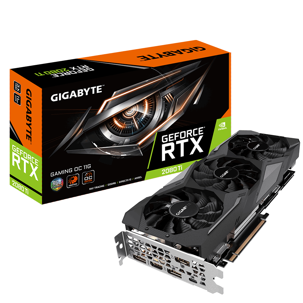 GIGABYTE GeForce RTX 2080 Ti GAMING OC 11GB GDDR6 352bit 3xDP 1xHDMI 1xUSB DS STOCK REFURBISHED (P)"TPN - GV-N208TGAMING OC-11GC"