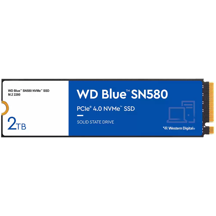 SSD WD Blue SN580 2TB M.2 2280 PCIe Gen4 x4 NVMe TLC, Read/Write: 4150/4150 MBps, IOPS 600K/750K, TBW: 900 "WDS200T3B0E"
