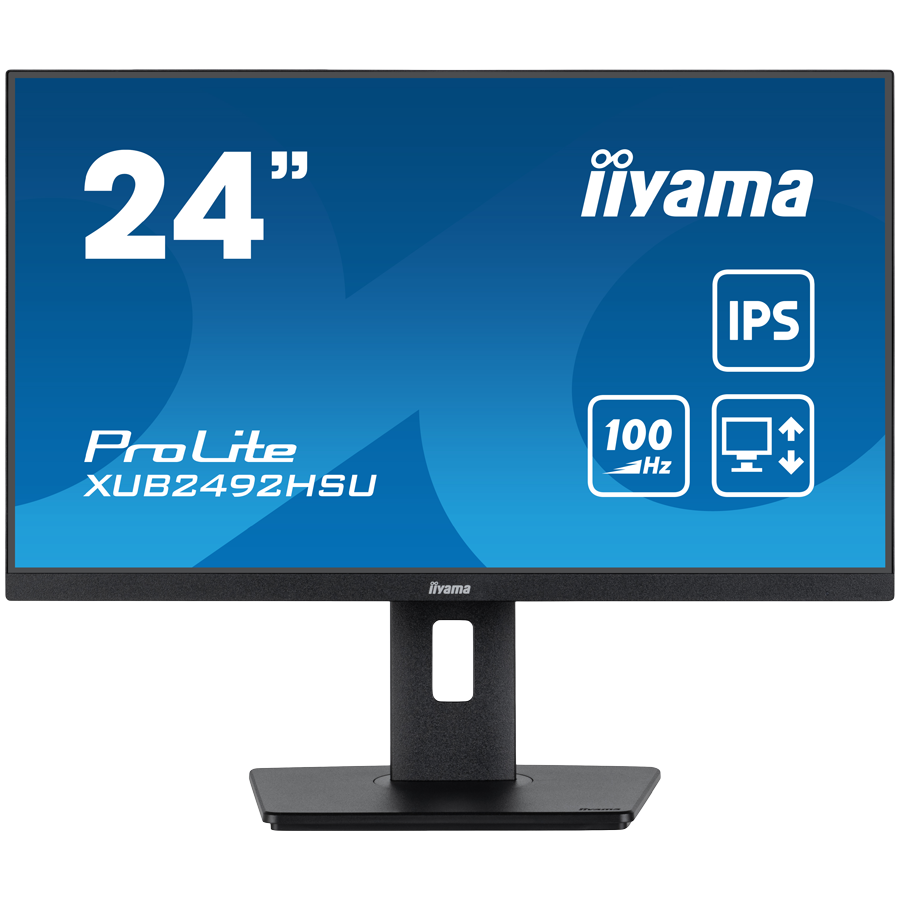 MONITOARE Iiyama LED XUB2492HSU-B6 24" IPS 1920 x 1080 @100Hz 250 cd/m2 1300:1 0.4ms HDMI DP USBx4 height, swivel, tilt, pivot (rotation both sides) "XUB2492HSU-B6" (timbru verde 7 lei)