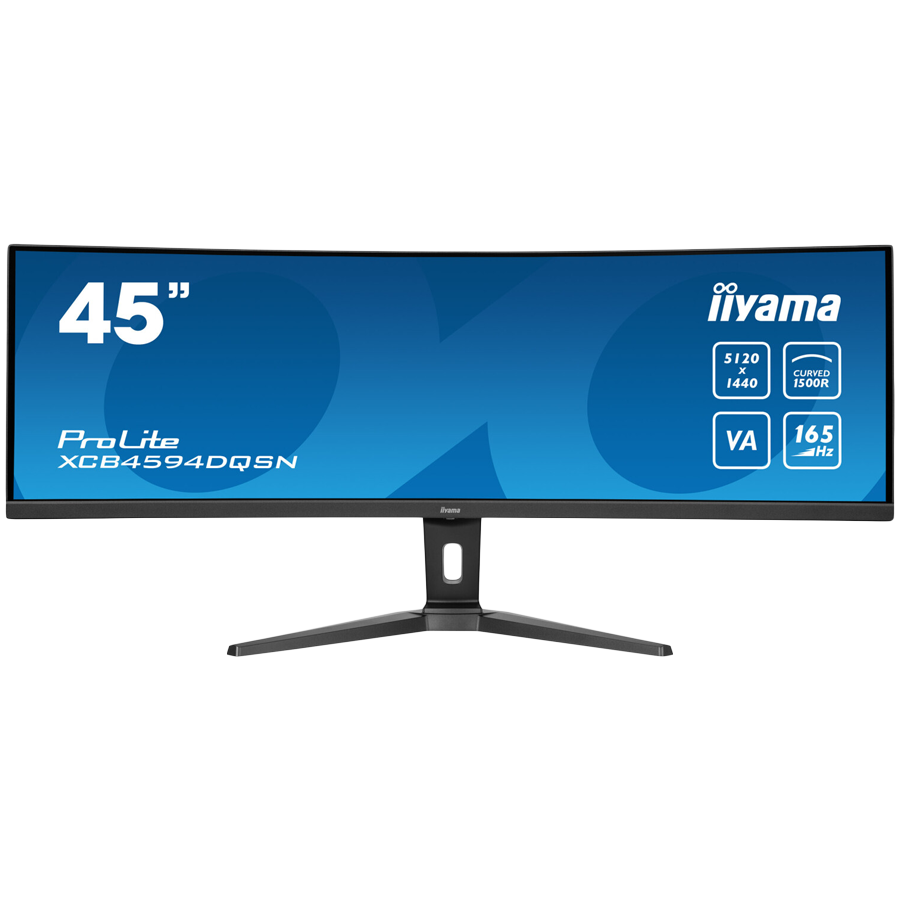 IIYAMA Monitor LED XCB4594DQSN-B1 45" Dual QHD VA with KVM switch,USB-C 90W dock and RJ45 5120x1440/165Hz 32:9 450cd/m2 3000:1 0.8ms, HDMI DP USB-C RJ45 Hub "XCB4594DQSN-B1" (timbru verde 7 lei)