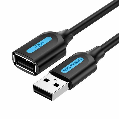 Cablu USB prelungitor Vention, USB 2.0 (M) la USB 2.0 (T), 3m, 480 Mbps, PVC, negru, "CBIBI" (timbru verde 0.18 lei) - 6922794748521