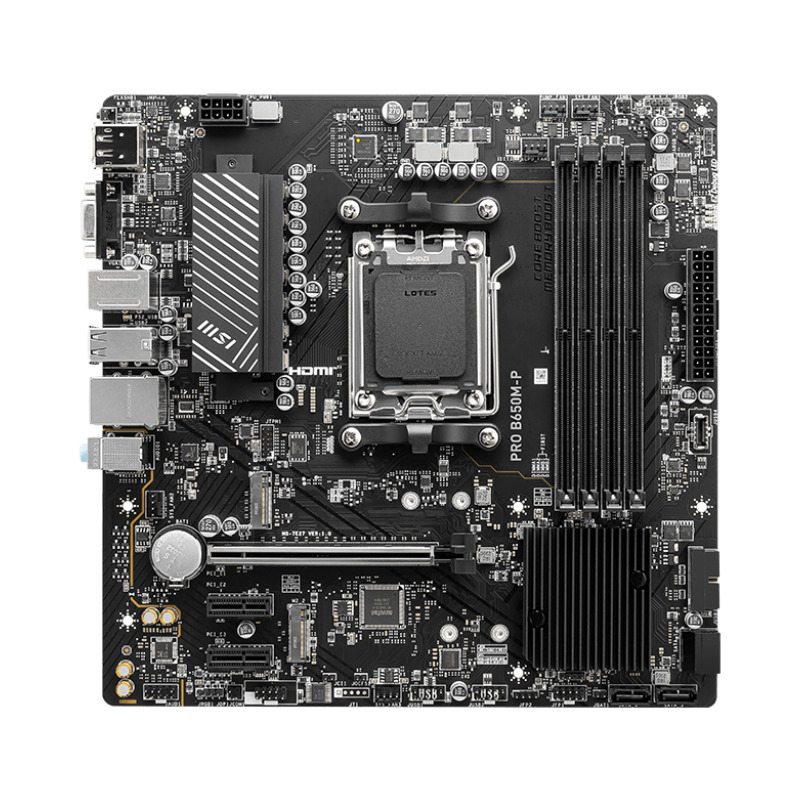 MSI PRO B650M-P AMD B650 Supports AMD Ryzen 7000 Series Desktop Processors Socket AM5 Support HDMITM 2.1 1x DP 1x VGA "PRO B650M-P"