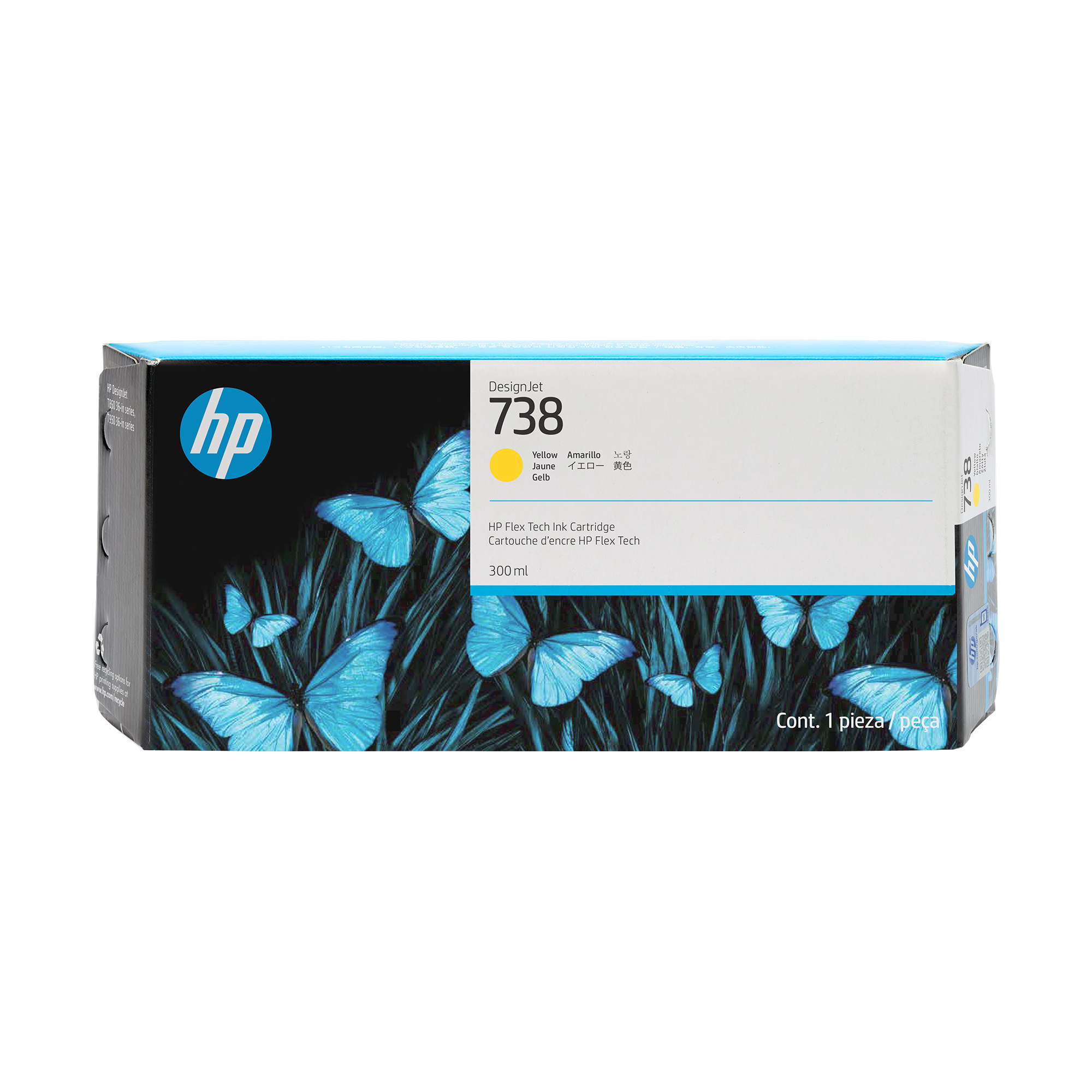 Cartus Cerneala Original HP Yellow, nr.738, pentru DesignJet T950, 300ml, incl.TV 1.2 RON, "676M8A"