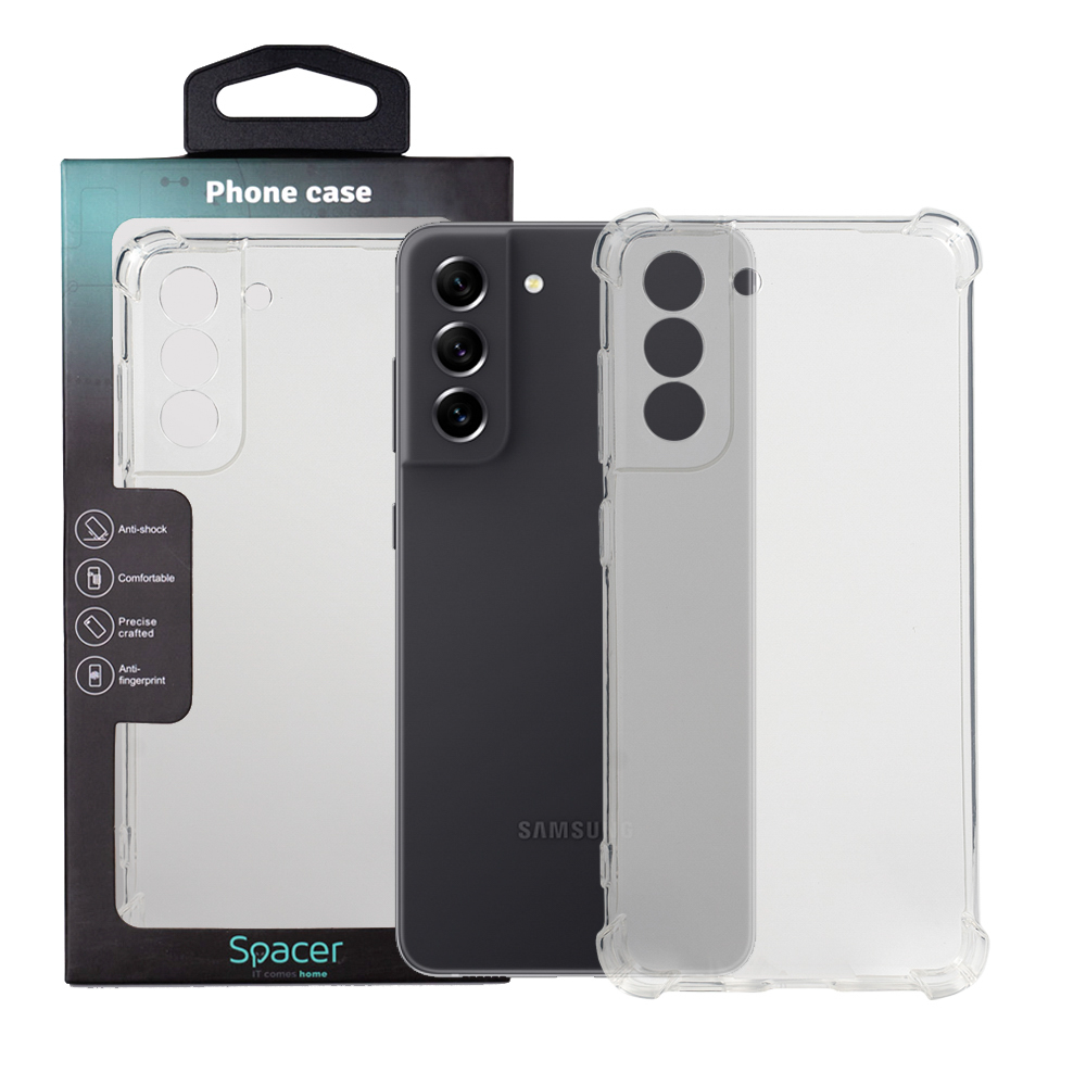 Husa Samsung Galaxy S21 FE Spacer, transparenta, grosime 1.5mm, protectie suplimentara antisoc la colturi, material flexibil TPU "SPPC-SM-GX-S21FE-CLR"