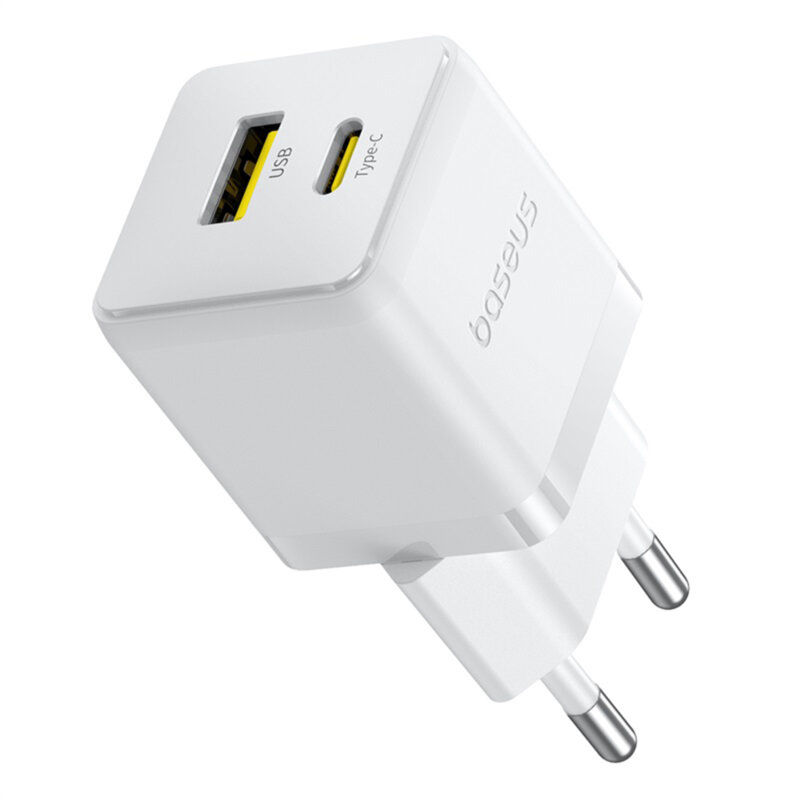 INCARCATOR retea Baseus Palm, Quick Charge 20W, 1 x USB Type-C, 1 x USB, alb "P10111608213-00" (timbru verde 0.18 lei) - 6932172672744