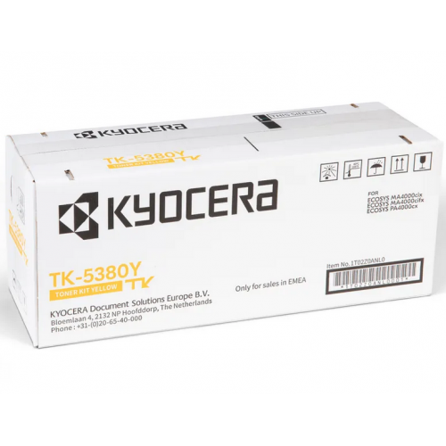 Toner Original Kyocera Yellow,TK-5380Y, pentru ECOSYS PA4000cx|MA4000cix|MA4000cifx, 10K, incl.TV 1.2 RON, "TK-5380Y"