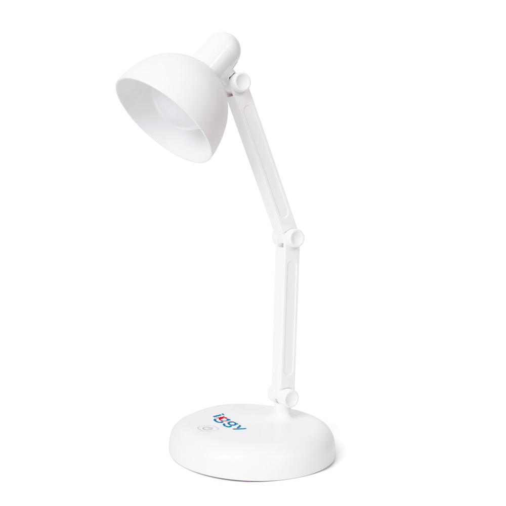 LAMPA BIROU LED Iggy,100 lumen,3 trepte intens lum,buton tactil on/off,mat ABS,conec: cablu USB inclus/3 baterii AA (neincluse),durata viata bec LED 50000h,alb "IGDL-LED-LAMP" (timbru verde 0.45 lei)