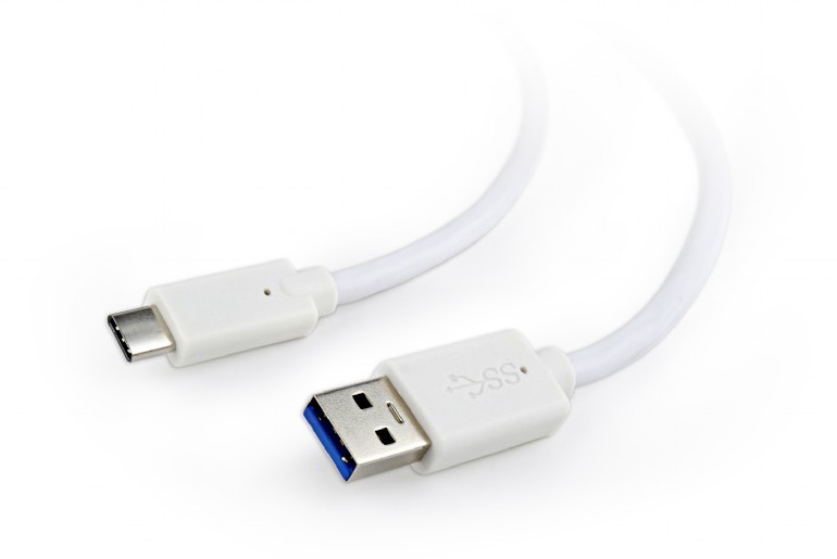 CABLU alimentare si date GEMBIRD, pt. smartphone, USB 3.0 (T) la USB 3.1 Type-C (T), 36W, 0.1m, alb, "CCP-USB3-AMCM-W-0.1M" (timbru verde 0.08 lei)