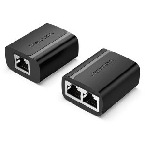 Splitter retea Vention, RJ-45 (T) la 2 x RJ-45 (T), 2 buc per set, 100 Mbps, ecranat, conectori auriti, functioneaza in pereche, negru, "IPTB0", - 6922794747814