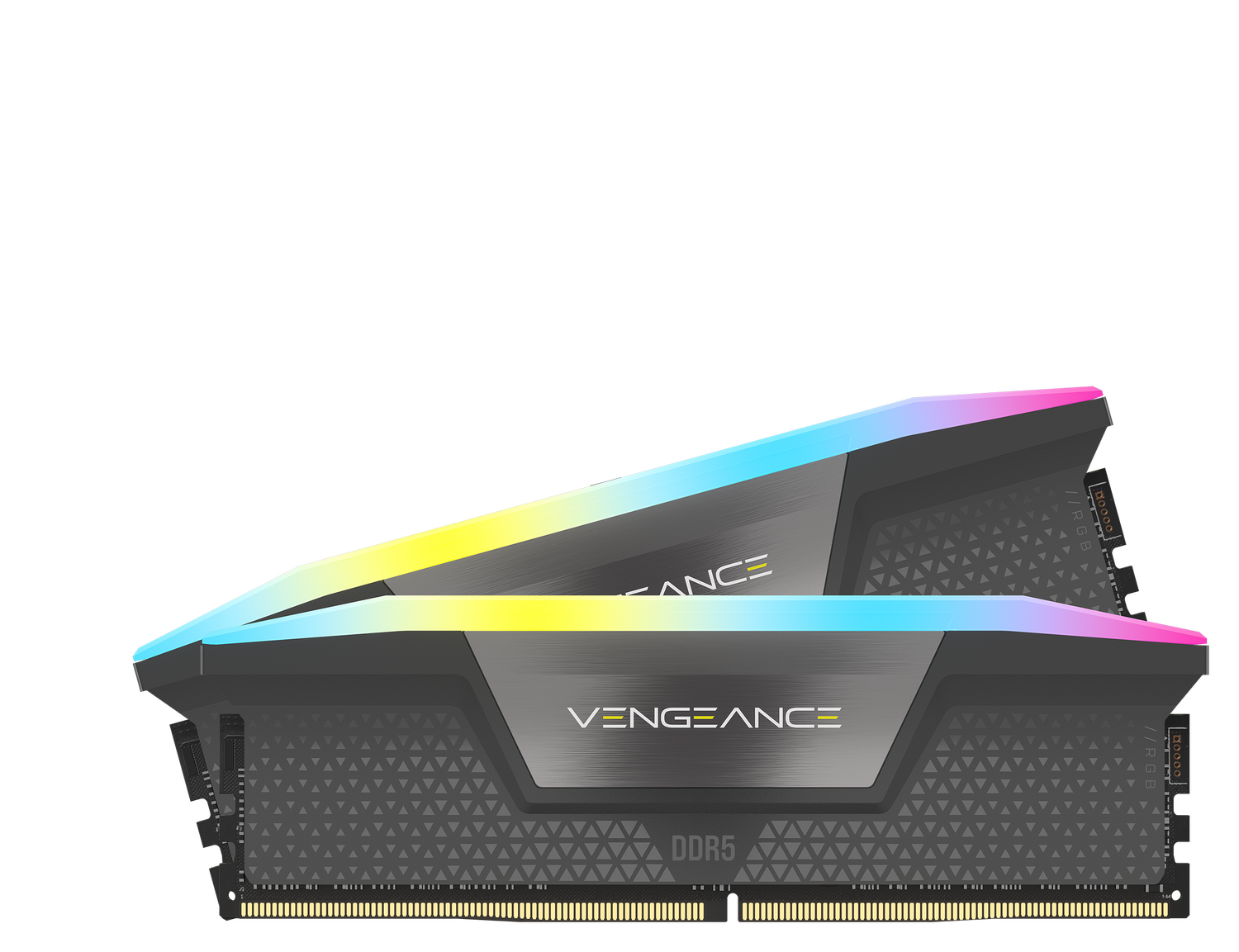 Corsair Memorie DDR5, 64GB, KIT 2x32GB, 5600 MT/s, CL40, 1.25V, Gri, RGB, Vengeance "CMH64GX5M2D5600Z40"