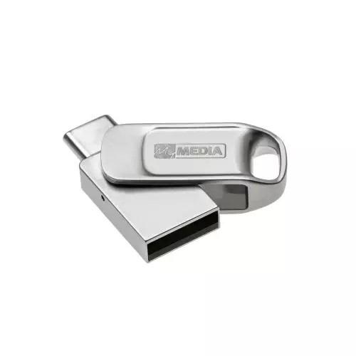 MEMORIE USB VERBATIM MYDUAL 32GB USB 2.0, ARGINTIU "69266" (TIMBRU VERDE 0.03 LEI)