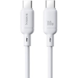CABLU alimentare si date Baseus Silky, Fast Charging Data Cable pt. smartphone, USB Type-C la USB Type-C 100W, 2m, alb "P10377704213-01" (timbru verde 0.08 lei) - 6932172668853