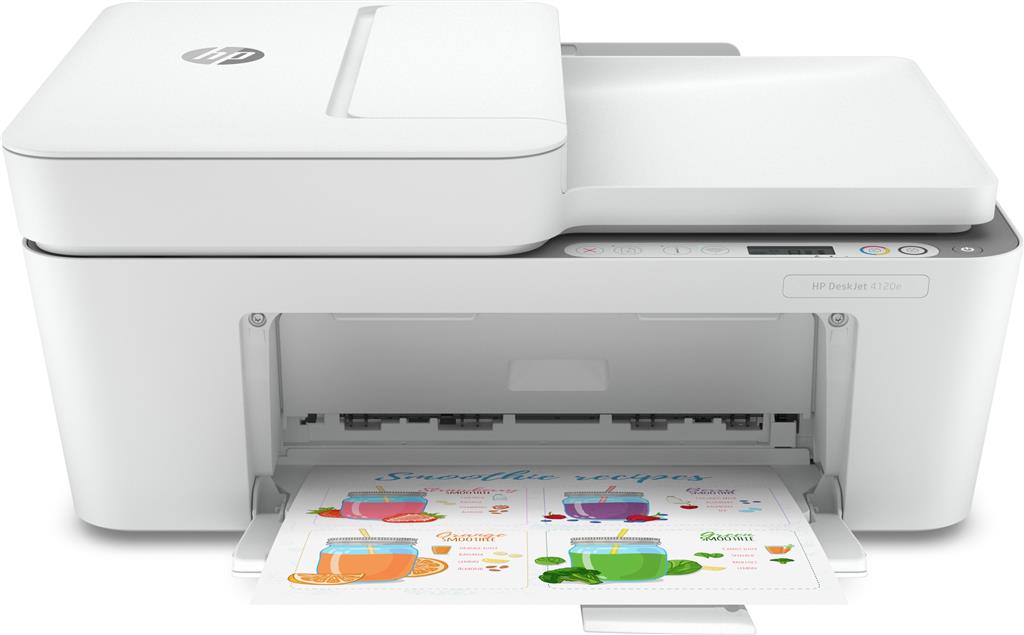 Multifunctional Inkjet Color HP DeskJet 4120e AiO, A4, Functii:Impr|Scan|Cop|Fax,Viteza Print Mono:8.5ppm,Viteza Print color:5.5 ppm,Conectiv:USB,Duplex:Nu,ADF:ADF(timbru verde 11 lei) "26Q90B"