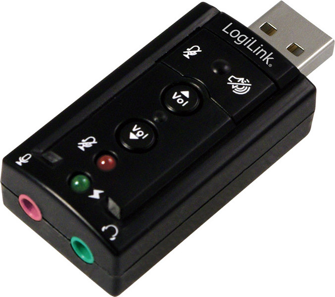 PLACA de SUNET Logilink, extern, 7.1, interfata USB 2.0, conectori 3.5 mm jack, "UA0078" (timbru verde 0.18 lei)