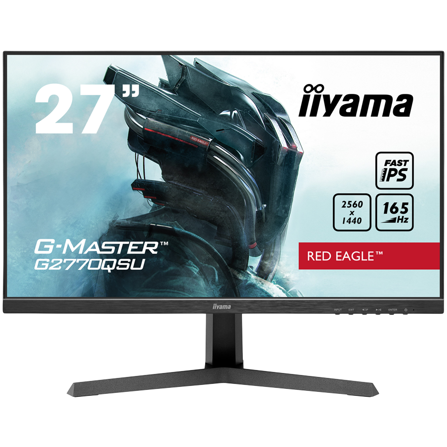 IIYAMA Monitor LED G2770QSU-B1 Fast IPS, matte finish 2560 x 1440 @165Hz, 400 cd/m2, 0.5ms, HDMI, DP, USB Hub tilt "G2770QSU-B1" (timbru verde 7 lei)