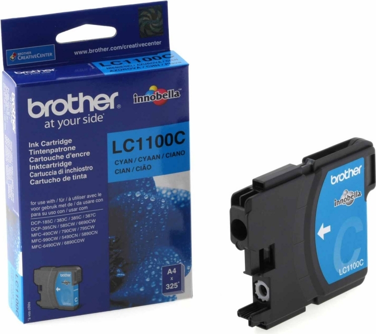 Cartus Cerneala Original Brother Cyan, LC1100C, pentru DCP-385|395|585|6690|J715|MFC-490|5490|5895|6490|6890|790, 325, (timbru verde 0.15 lei), "LC1100C"