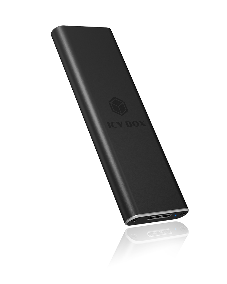 RACK extern Icy Box, pt. SSD, 1 x M.2 SSD la USB 3.0, 22x 42/ 60/ 80 mm, aluminiu, negru, "IB-183M2" (timbru verde 0.8 lei)