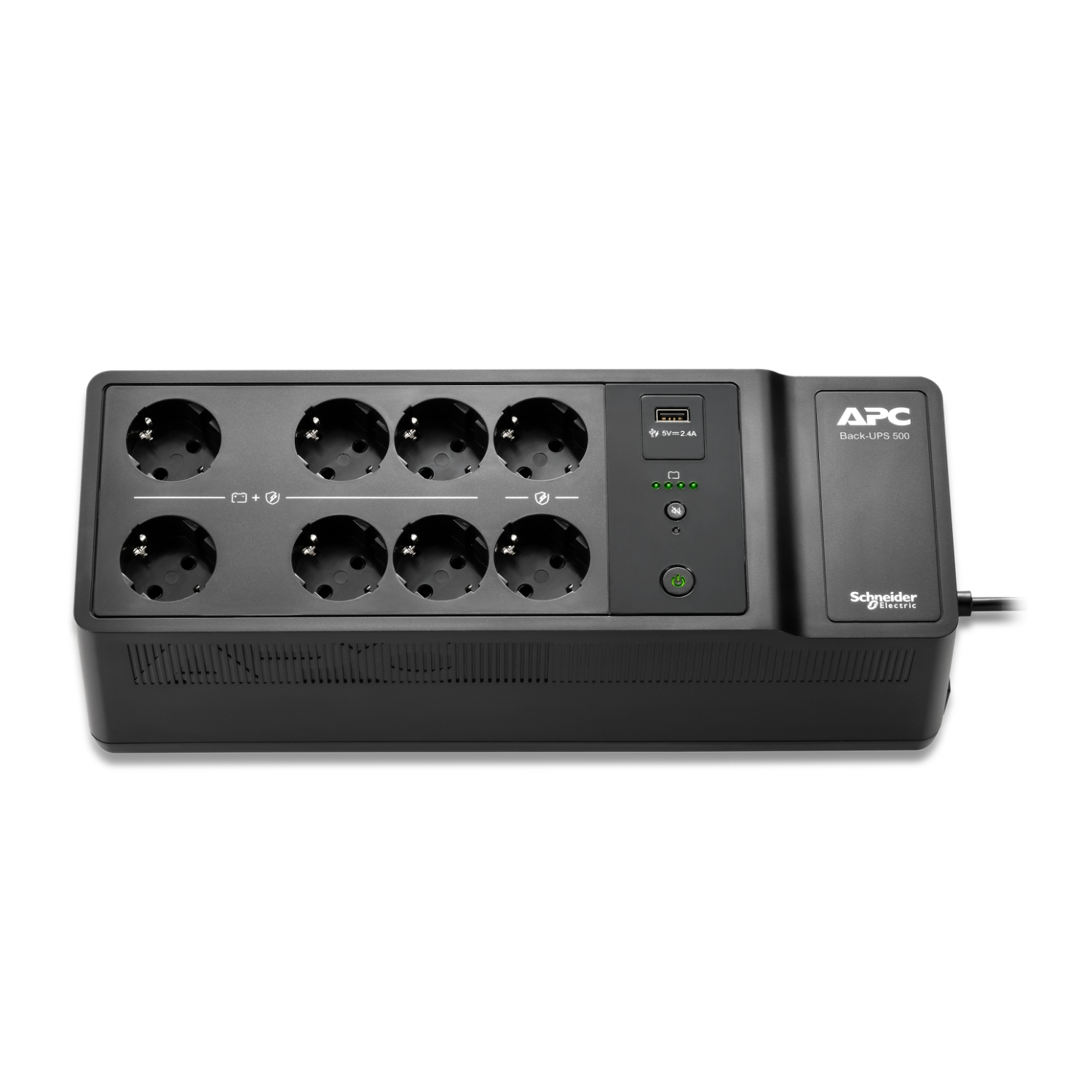 APC Back-UPS 500VA 8 schuko outlets 230V 1 USB charging port "BE500G2-GR" (timbru verde 40 lei)