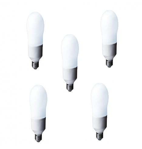 SET 5 becuri fluorescent Panasonic, soclu E27, putere 24W, forma oval, lumina alb rece, alimentare 220 - 240 V, "EFA24E672V-5" (timbru verde 2.25 lei)