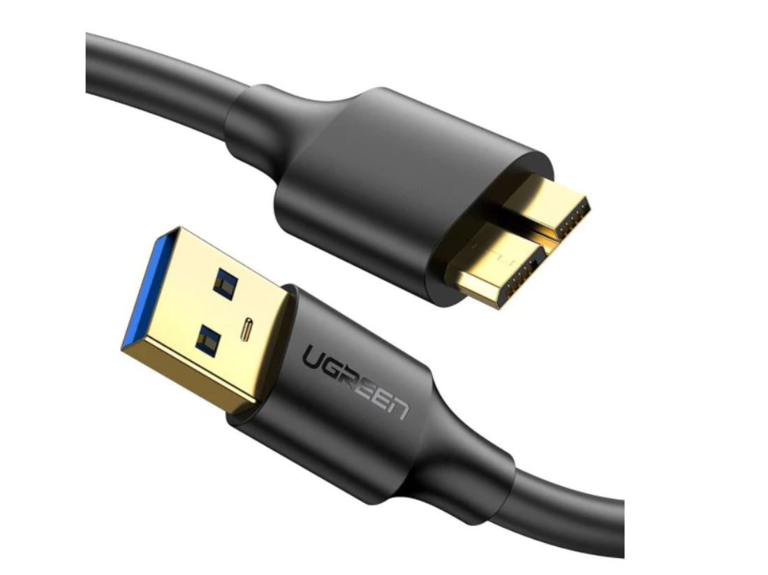CABLU USB Ugreen, "US130" USB 3.0 (T) la USB Tip B (T), conectori auriti, 1m, negru, "10841" (timbru verde 0.08 lei) - 6957303818419