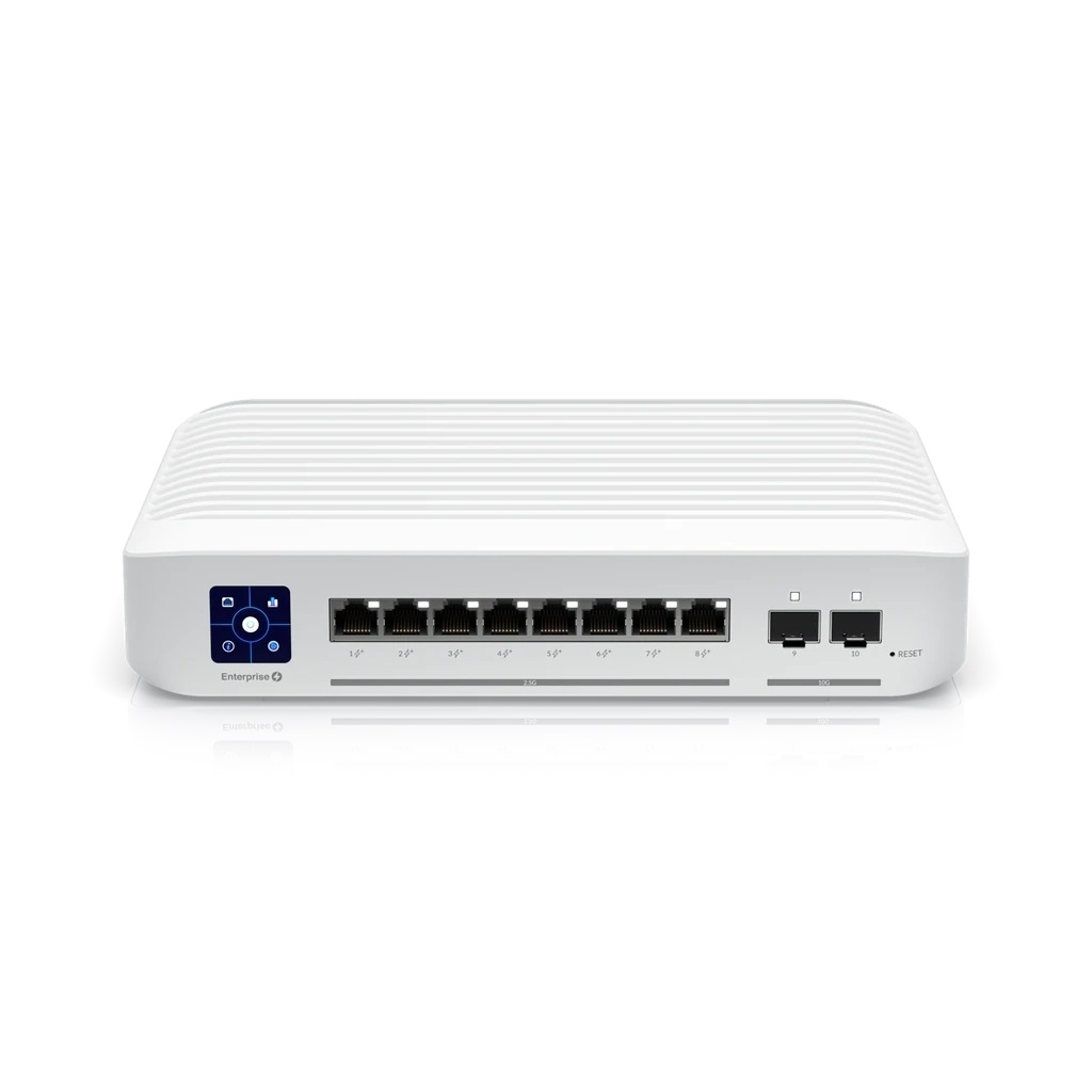 Ubiquiti Enterprise Layer 3, PoE switch with (8) 2.5GbE, 802.3at PoE+ RJ45 ports and (2) 10G SFP+ ports, "USW-ENTERPRISE-8-POE-EU" (timbru verde 2 lei)