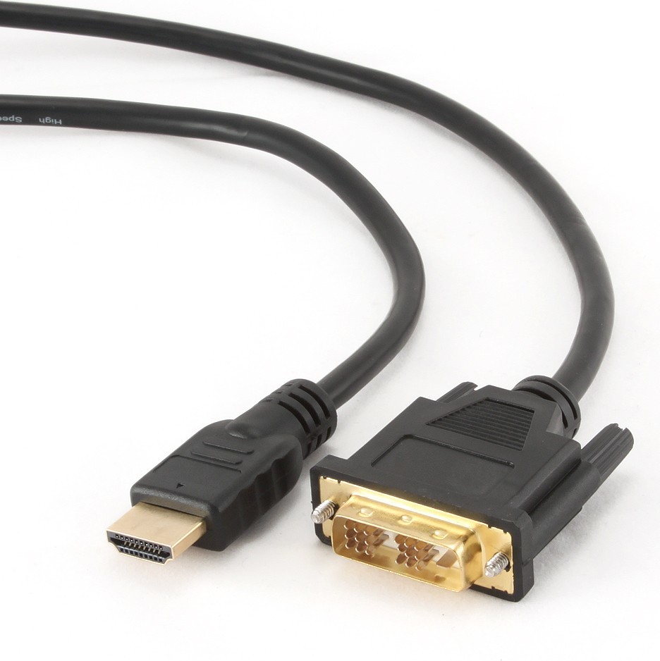 CABLU video GEMBIRD, adaptor HDMI (T) la DVI-D SL (T), 1.8m, conectori auriti, negru, "CC-HDMI-DVI-6" (timbru verde 0.18 lei)