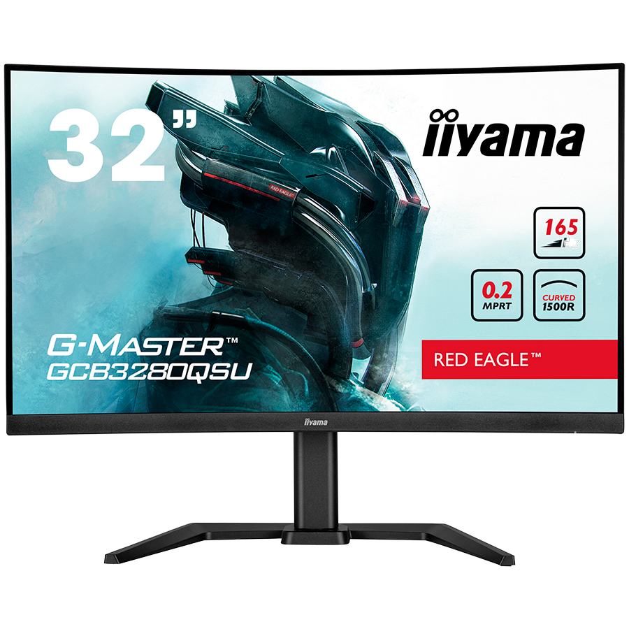 IIYAMA 32" ETE VA-panel Curved Gaming 1500R,G-Master Red Eagle,FreeSync,2560x1440@144Hz,350cd/m2,1xDP,2xHDMI,0,2ms MPRT,Speakers,USB-HUB (2x 3.0),Black Tuner,15cm "GCB3280QSU-B1" (timbru verde 7 lei)