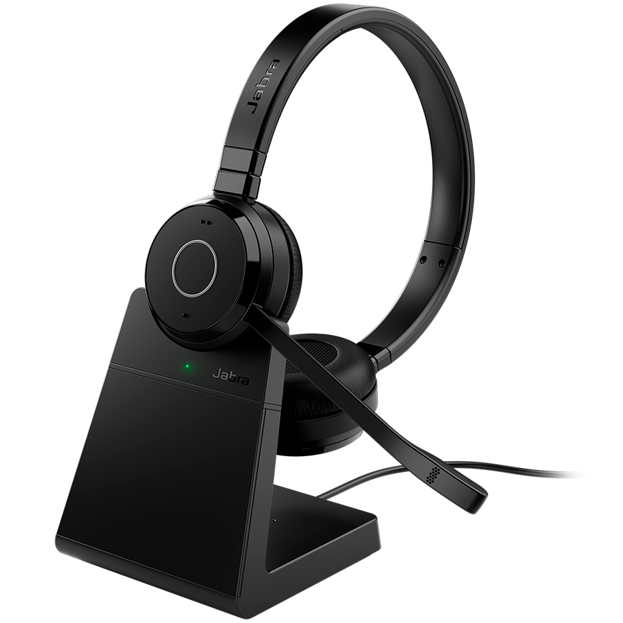 JABRA Evolve 65 TE Headset Link 390 Bluetooth Adapter carry pouch user documents USB-C to USB-A cable charging stand SKU dependent "6699-833-399" (timbru verde 0.8 lei)