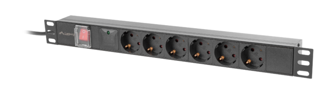 Unitate alimentare PDU 19", 6 prize ng "PDU-06F-0200-BK" (timbru verde 0.8 lei)