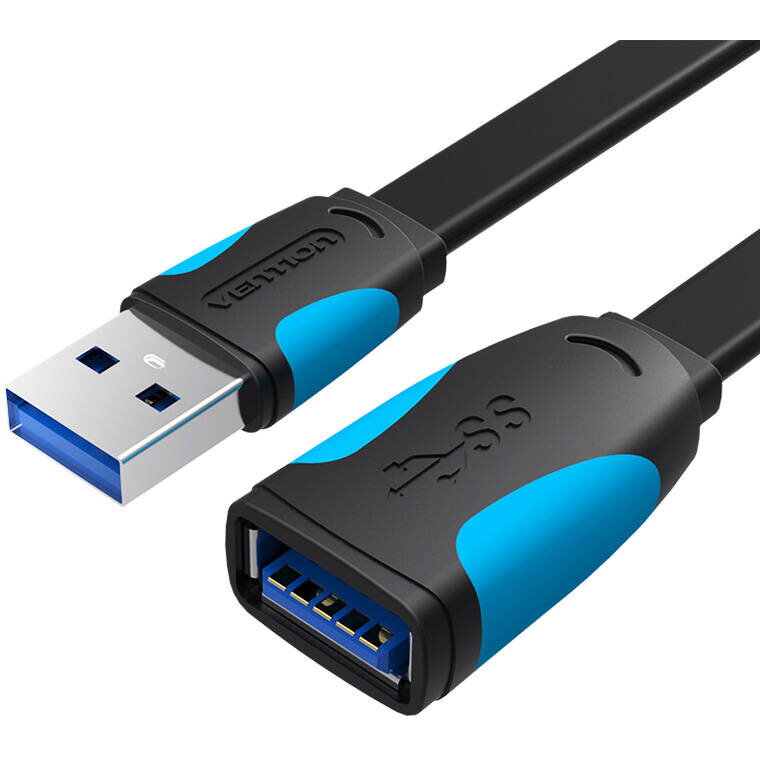 Cablu USB prelungitor Vention, USB 3.0 (T) la USB 3.0 (M), 2m, 5 Gbps, PVC, negru, "VAS-A13-B200" (timbru verde 0.08 lei) -6922794719392