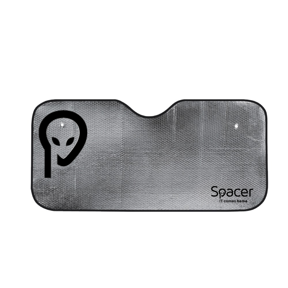 PARASOLAR auto SPACER pentru parbriz, fata dubla, folie din aluminiu, 2 x ventuze prindere, dimensiune 150 x 80 cm "SPAA-PARAS-150"