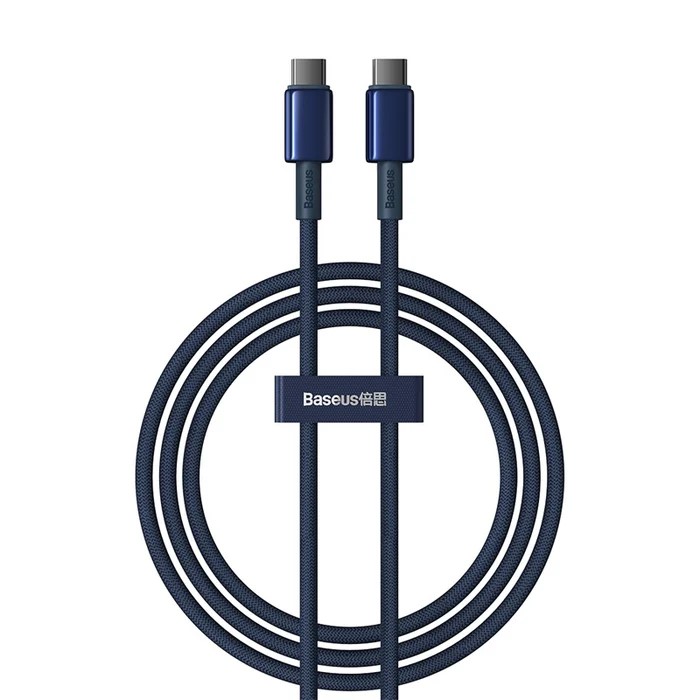 CABLU alimentare si date Baseus Tungsten, Fast Charging Data Cable pt. smartphone, USB Type-C la USB Type-C 100W, 1m, albastru "P10319800321-03" (timbru verde 0.08 lei) - 6932172655594